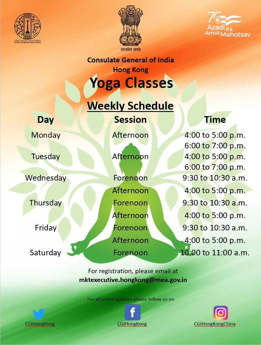 Yoga classes at the Consulate